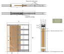 UDS. EASY KIT ESTRUCTURA PUERTA CORREDERA KRIKET PARA PLADUR 700X2040X100 MM.