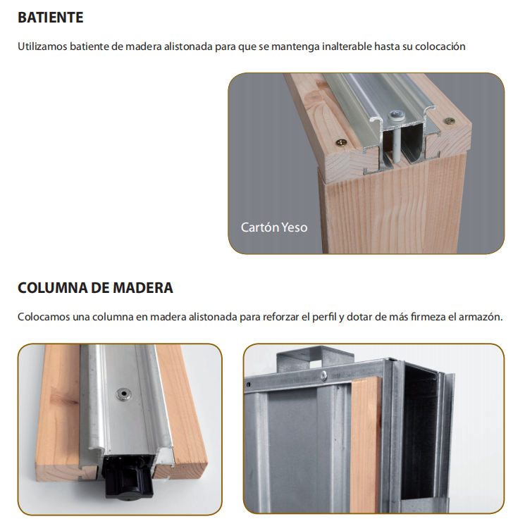 UDS. ESTRUCTURA PUERTA CORREDERA KRIKET PARA PLADUR 600X2030X100 MM.