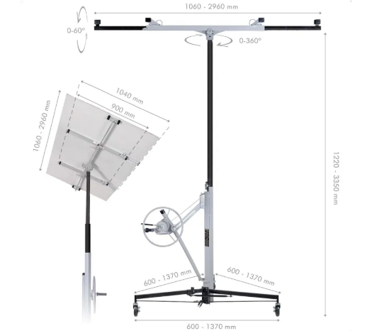UDS. ELEVADOR PLACAS YESO WERKU HORIZONTAL-VERTICAL / 68 KG / 3.35 M