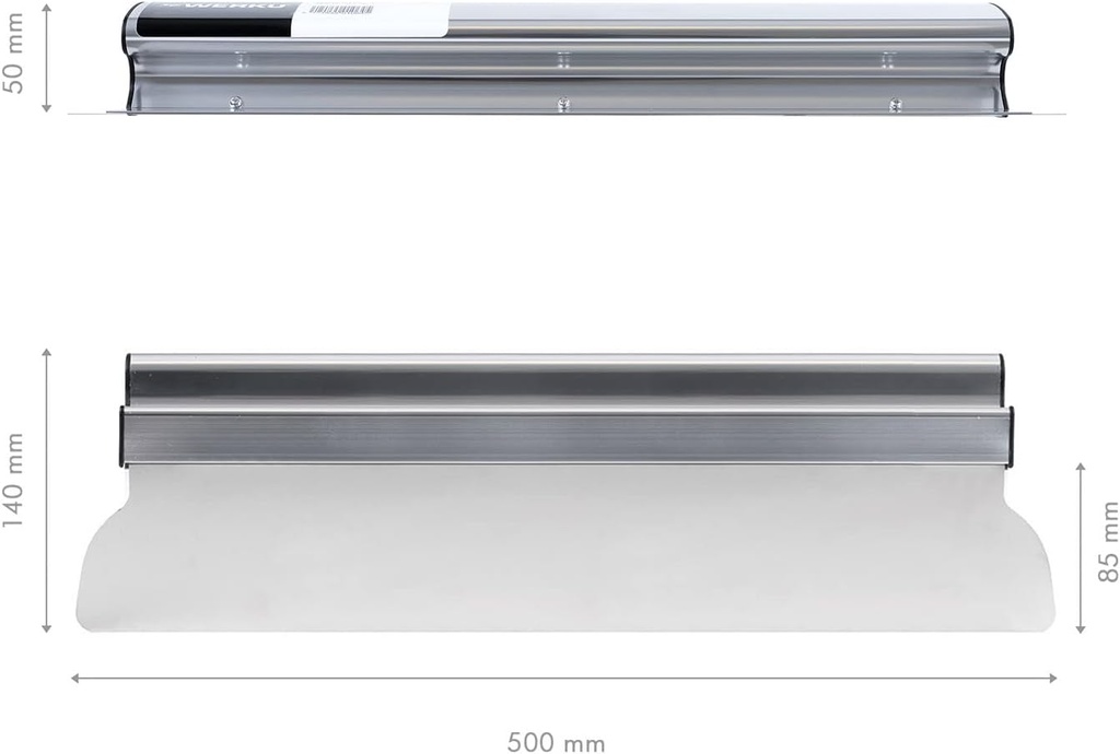 UDS. ESPATULA EMPLASTECER WERKU / ACE INOX / 0.5 MM / 500 MM.