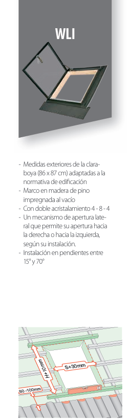 UDS. CLARABOYA DE TEJADO FAKRO WLI (54X83 CM.) DOBLE ACRISTALADO