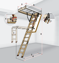 UDS. ESCALERA ESCAMOTEABLE FAKRO LWK-270-3 TRAMOS  (600X1200X2700 MM.)