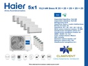 CONJUNTO 5X1 SPLIT PARED HAIER GEOS 35 + 25 + 25 + 25 + 25 R Plus Wifi 3,5kW + 2,5kW + 2,5kW + 2,5Kw + 2,5kW (SALON Y 4 HABITACIONES)