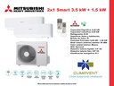 CONJUNTO 2X1 SPLIT PARED MITSUBISHI HEAVY SERIE SMART 6,4 kW (SALON Y HABITACION)