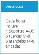 UDS. BOLSA 4UD. SOPORTE TRAPEZOIDAL AMC A35 (50Kg/sop.)