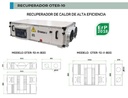 UDS.RECUPERADOR OTER-10-H  1000 m3/h / 60 Pa