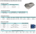 UDS.RECUPERADOR OTER-60-H  6000 M3/H / 580 Pa