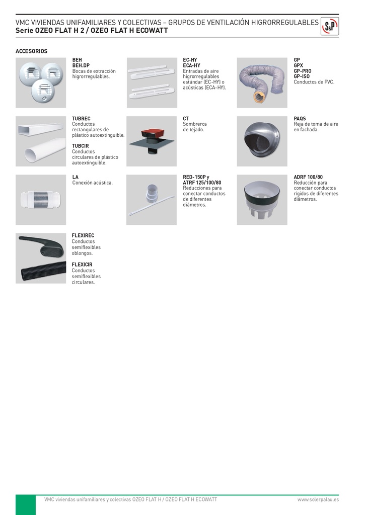 UDS. GRUPO VMC S&P OZEO FLAT H 2 ECOWATT