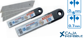 UDS. PAQUETE 10 HOJAS RECAMBIO CUTTER 18mm.