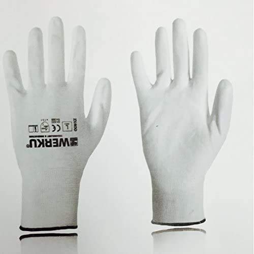 UDS. GUANTES WERKU / PU / BLANCO / TALLA L