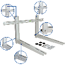 UDS. KIT SOPORTE ACERO LACADO + PERFIL PARA AIRE ACONDICIONADO 400X550 MM.