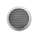 UDS. REJILLA INTEMPERIE TAE AREL-125 Ø125 ALUM. NATURAL CON MALLA