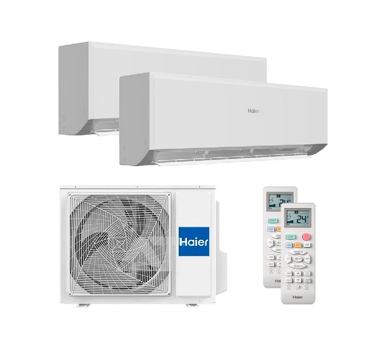 CONJUNTO 2X1 SPLIT PARED HAIER GEOS 35 + 25 R Plus Wifi 3,5kW + 2,5kW (SALON Y HABITACION)