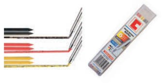 UDS. PACK MINAS MIXTAS PARA PORTAMINAS DE OBRA (2 minas grafito, 2 rojas, 2 amarillas)