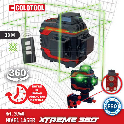 NIVEL LASER EXTREME 360º VERDE COLOTOOL