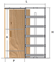 EASY KIT ESTRUCTURA PUERTA CORREDERA KRIKET PARA PLADUR 700X2040X100 MM.