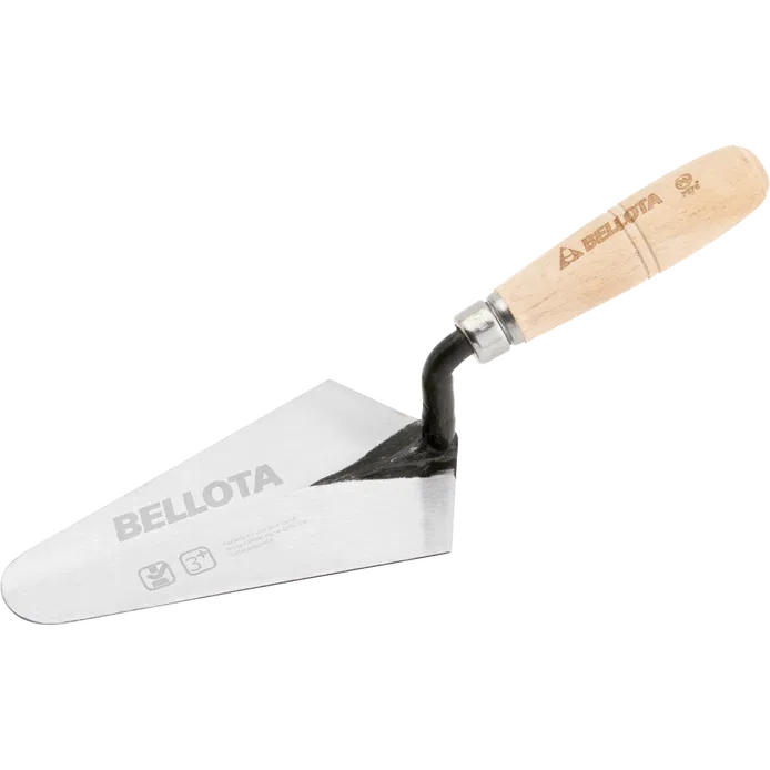 Paleta madrileña con mango madera de haya certificada para trabajos de albañilería 165 mm 