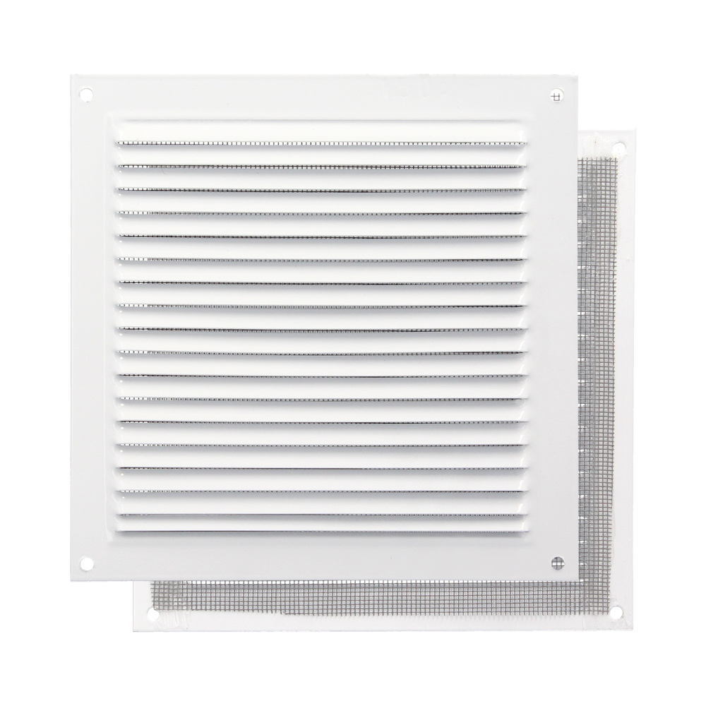 Rejilla Ventilación Aluminio Con Mosquitera Atornillable 200 x 200 mm. Color Blanco