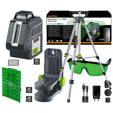 NIVEL LASER LASERLINER 036.723A - PocketLine-Laser G360 Set 150cm