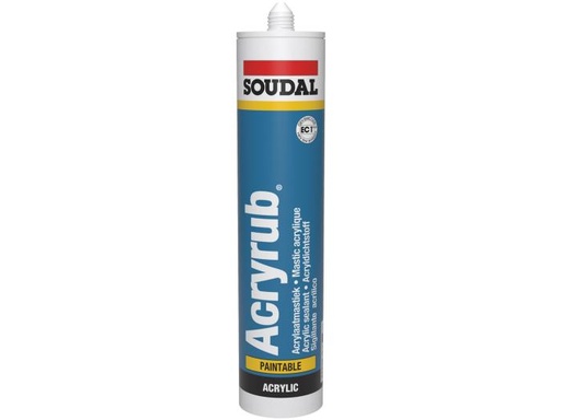 [ACRYRUBNB] UDS. CARTUCHO MASILLA ACRILICA PINTABLE SOUDAL ACRYRUB N BLANCO (300 ml)
