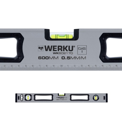[WK602170] UDS. NIVEL RECTANGULAR WERKU IMANTADO / ALUM / 600 MM