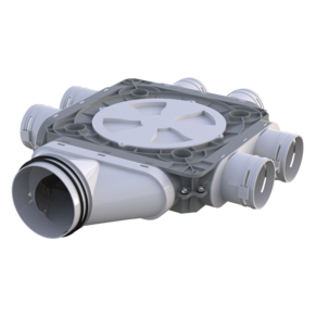 [FLEXVENT1051125/75X6] UDS. CAJA DE DISTRIBUCION DE AIRE PLANA 6 SALIDAS PP FLEXIVENT 6XØ75 1XØ125
