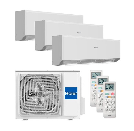 [GEOS35+25+25] CONJUNTO 3X1 SPLIT PARED HAIER GEOS 35 + 25 + 25 R Plus Wifi 3,5kW + 2,5kW + 2,5kW (SALON Y 2 HABITACIONES)