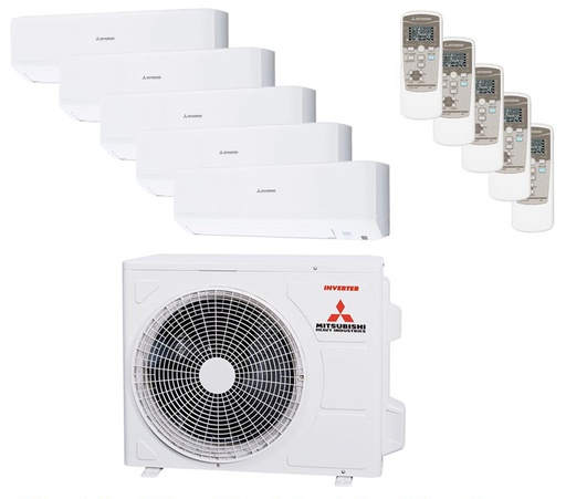 [SMART5X1] CONJUNTO 5X1 SPLIT PARED MITSUBISHI HEAVY SERIE SMART  10,00 kW (SALON Y CUATRO HABITACIONES)