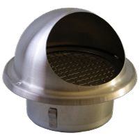 [GRELSS125] UDS. BOCA VENTILACION INTEMPERIE TAE G-REL-SS-125  Ø125  ACERO INOX CON MALLA