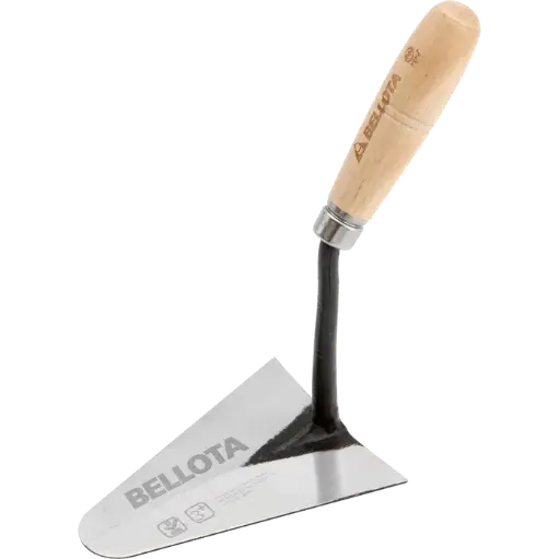 [5841B] Paleta forjada catalana con mango madera de haya certificada para trabajos de albañilería 165 mm 