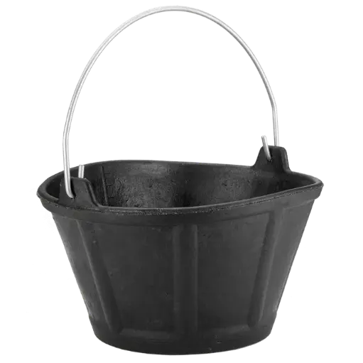 [BKC10BM] Cubo de caucho italiano 10 litros asa metálica negro 